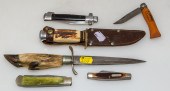 SIX ASSORTED KNIVES Including Boker