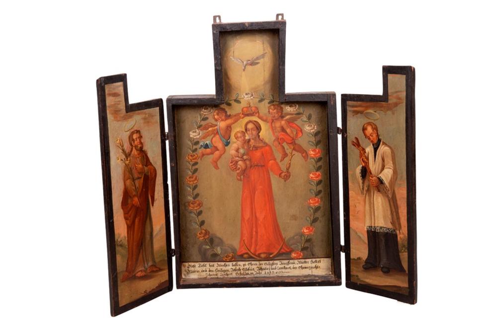 GERMAN SCHOOL RELIGIOUS TRIPTYCH the 335a60