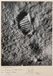 MANS FIRST FOOT PRINT ON THE MOONsigned