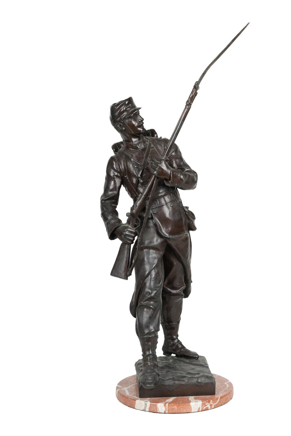 AFTER EUGENE MARIOTON SOLDIER bronze 33614a
