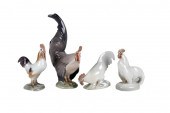 FOUR ASSORTED PORCELAIN ROOSTERScomprising