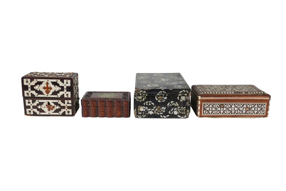 FOUR ASSORTED INLAID BOXESone with 336404