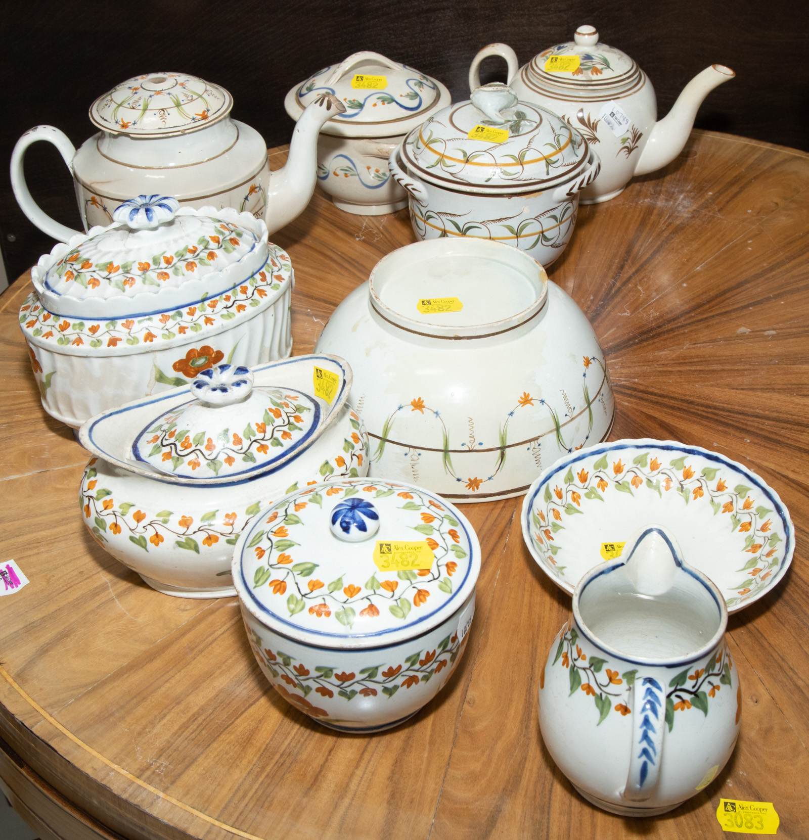 SELECTION OF STAFFORDSHIRE PAINTED 3383e4