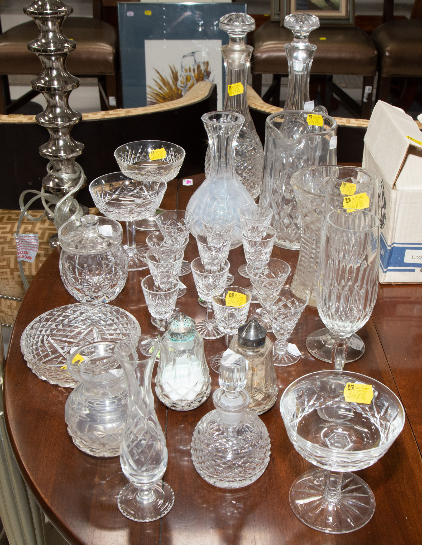 SELECTION OF CUT GLASS TABLEWARE  3383f3