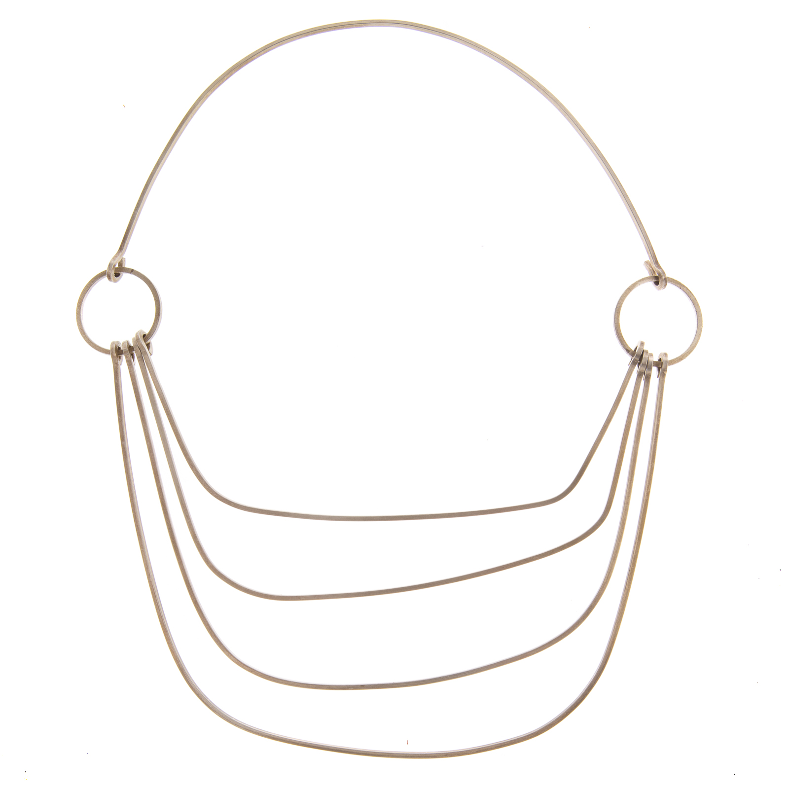 A MID-CENTURY STERLING SILVER WIRE NECKLACE