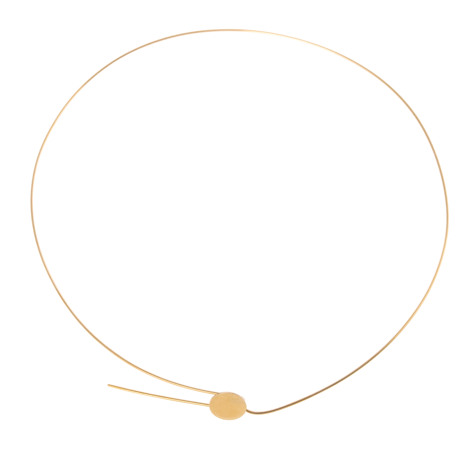 A 14K YELLOW GOLD WIRE NECKLACE WITH