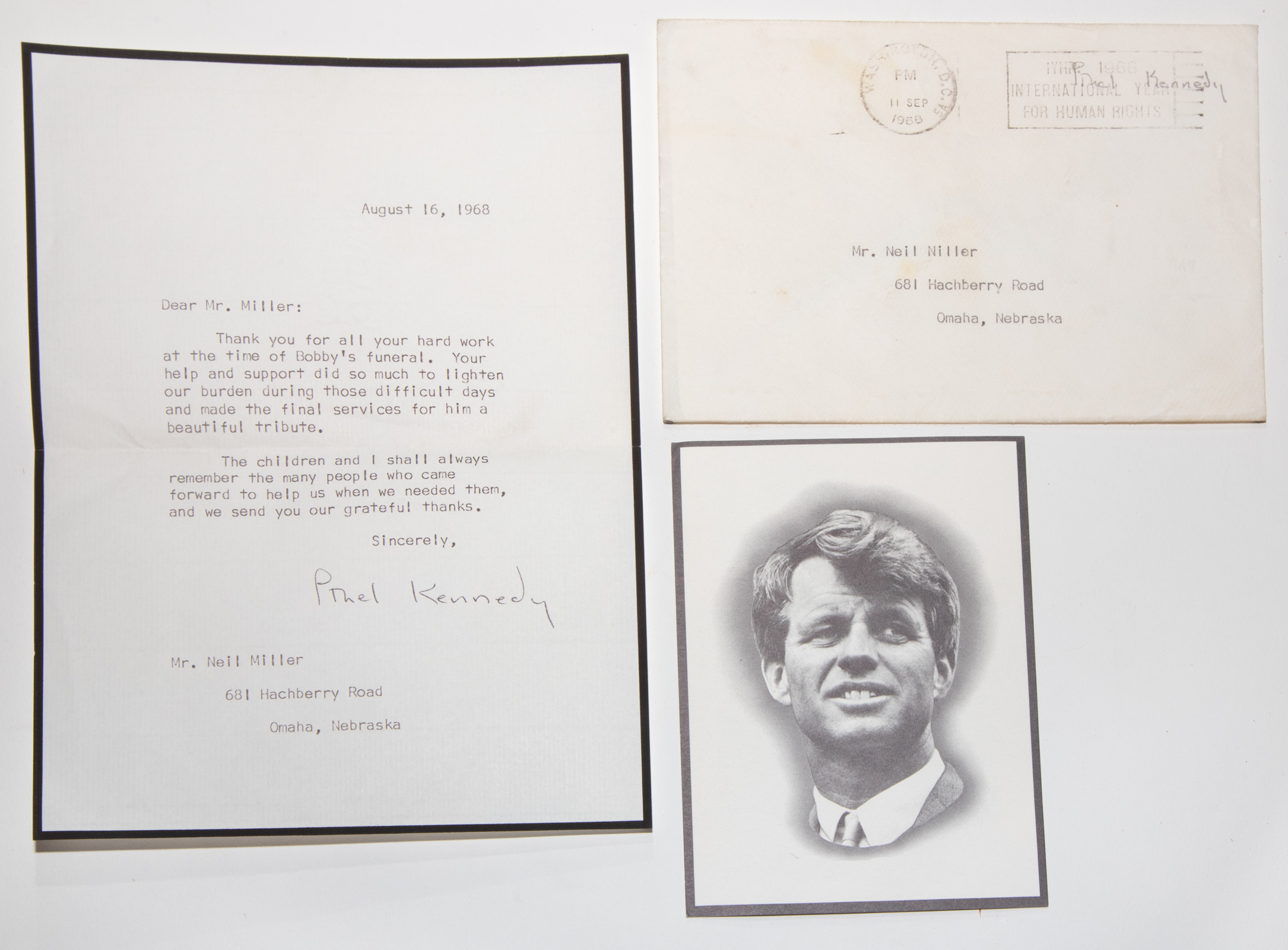 ETHEL KENNEDY TYPED NOTE SIGNED  33891f