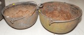 TWO AMERICAN CAST IRON CAULDRONS 19th