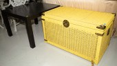 CHINESE WICKER TRUNK; MID-CENTURY STYLE