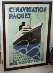 FRAMED REPRODUCTION STEAMSHIP POSTER
