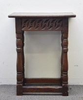 Jacobean style end table with drawer,