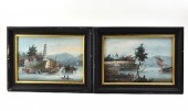 PAIR OF CHINESE EXPORT OIL PAINTINGS