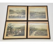 Four fox hunting prints Plates 2, 4,