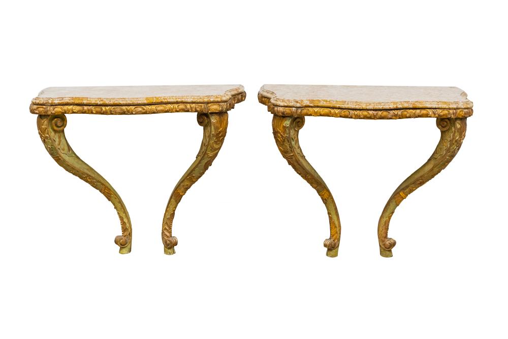 PAIR OF ITALIAN ROCOCO STYLE CARVED  336eb5