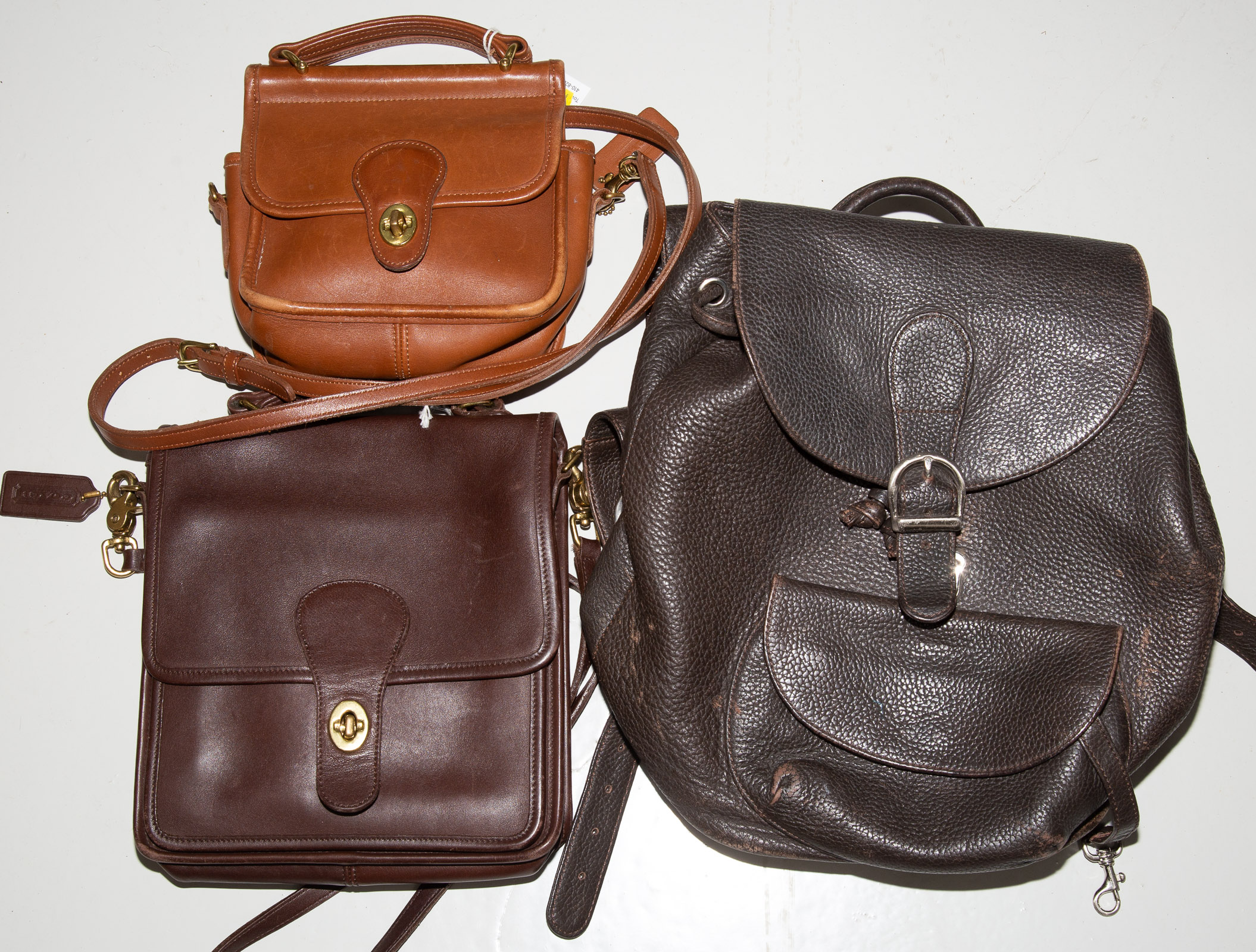 TWO COACH BAGS A LEATHER BACKPACK 337b11