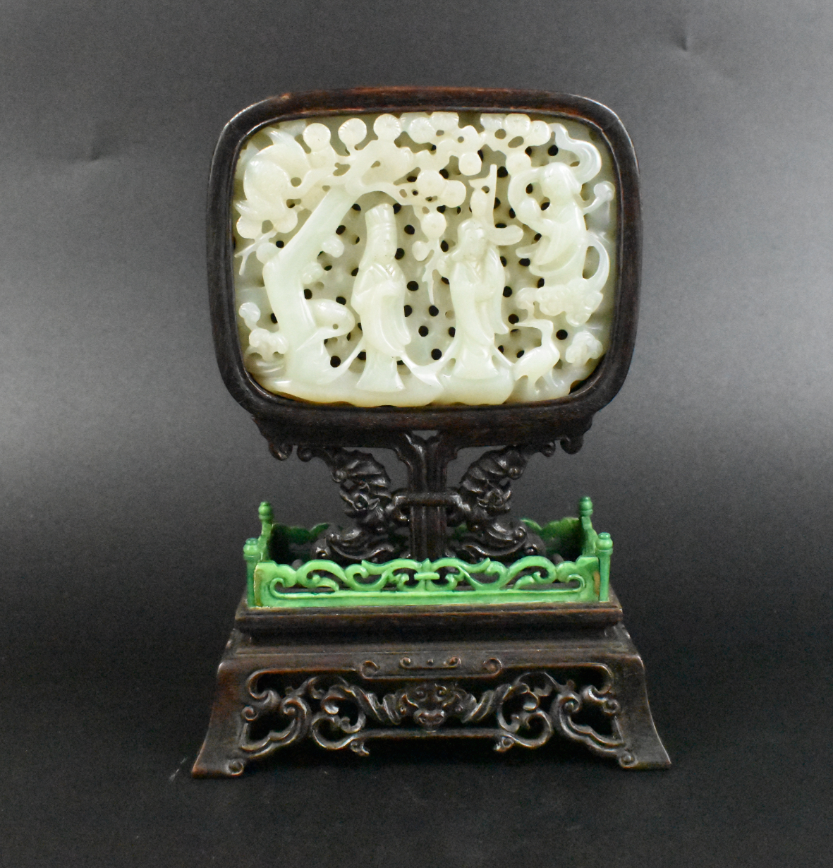 CHINESE JADE CARVED PLAQUE TABLE 33a2c3