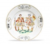 CHINESE EXPORT SCOTSMAN ENAMEL PLATE,18TH