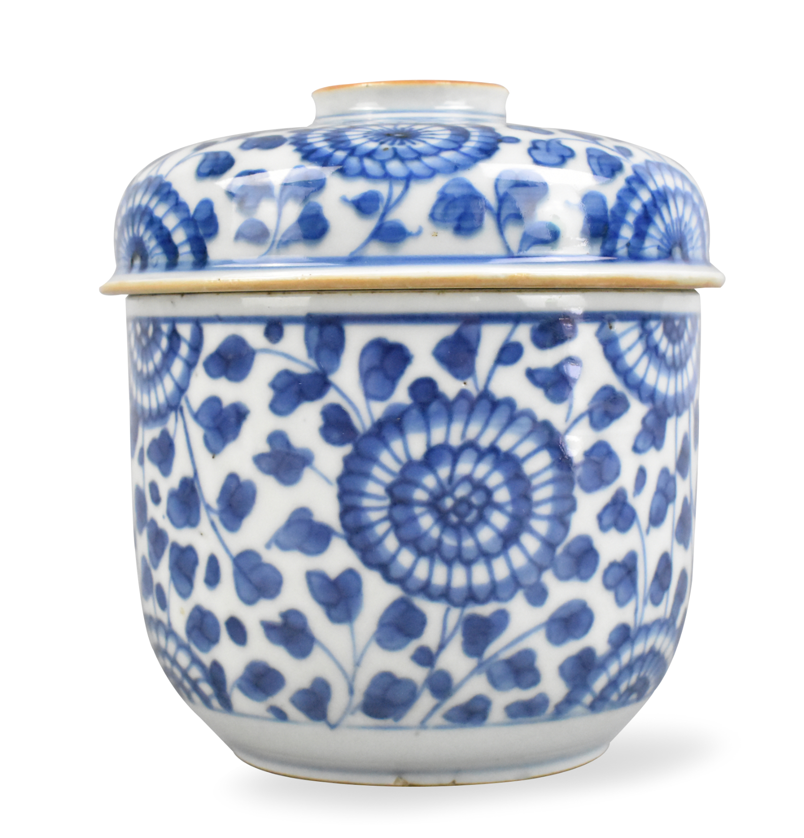 CHINESE BLUE WHITE COVERED JAR  33a333