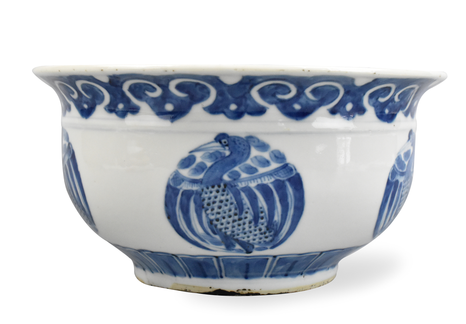 CHINESE BLUE WHITE CENSER W  33a339