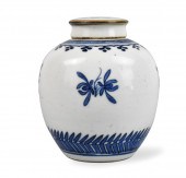 CHINESE BLUE & WHITE COVERED JAR ,18TH