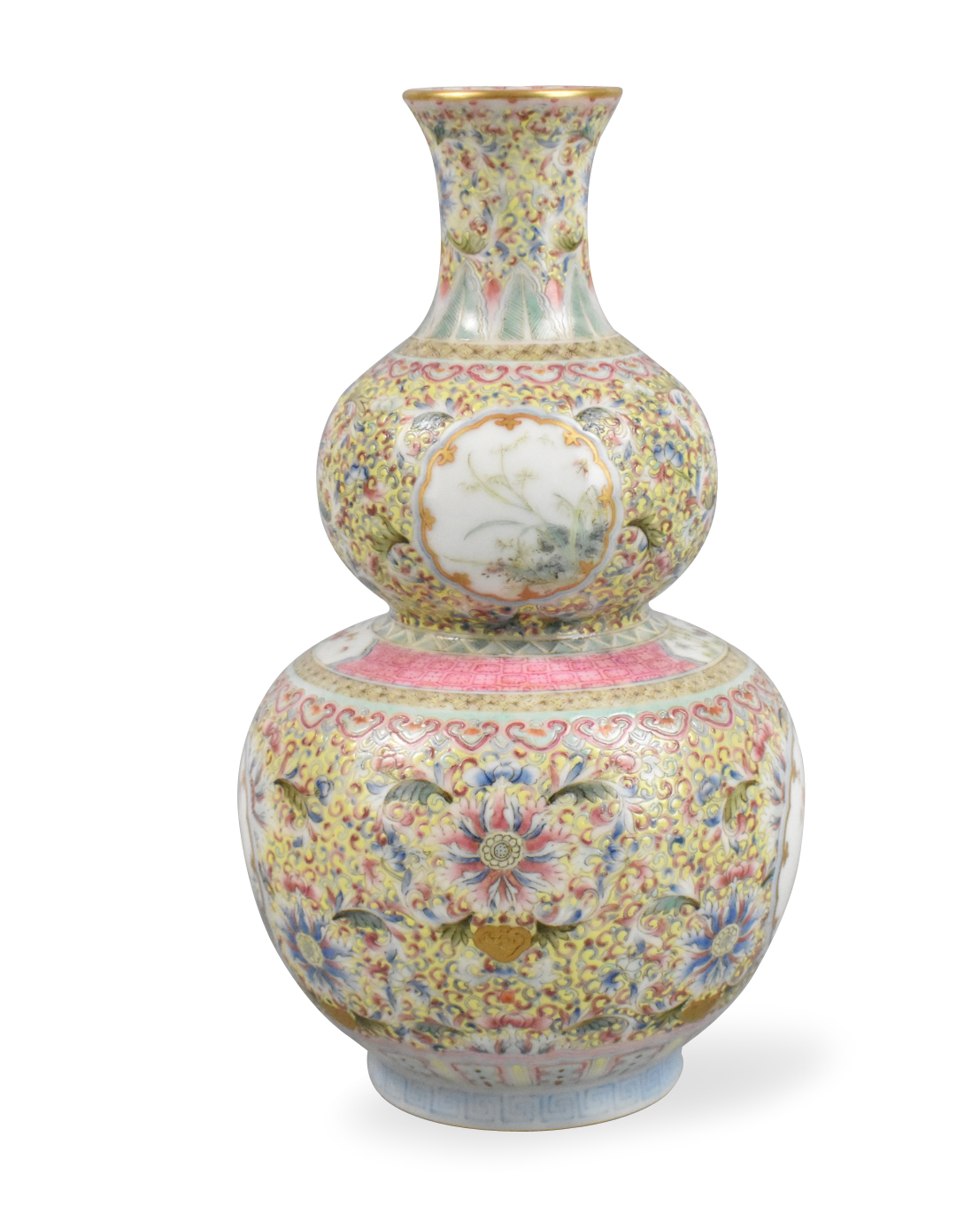 CHINESE FAMILLE ROSE GOURD VASE 33a3a8