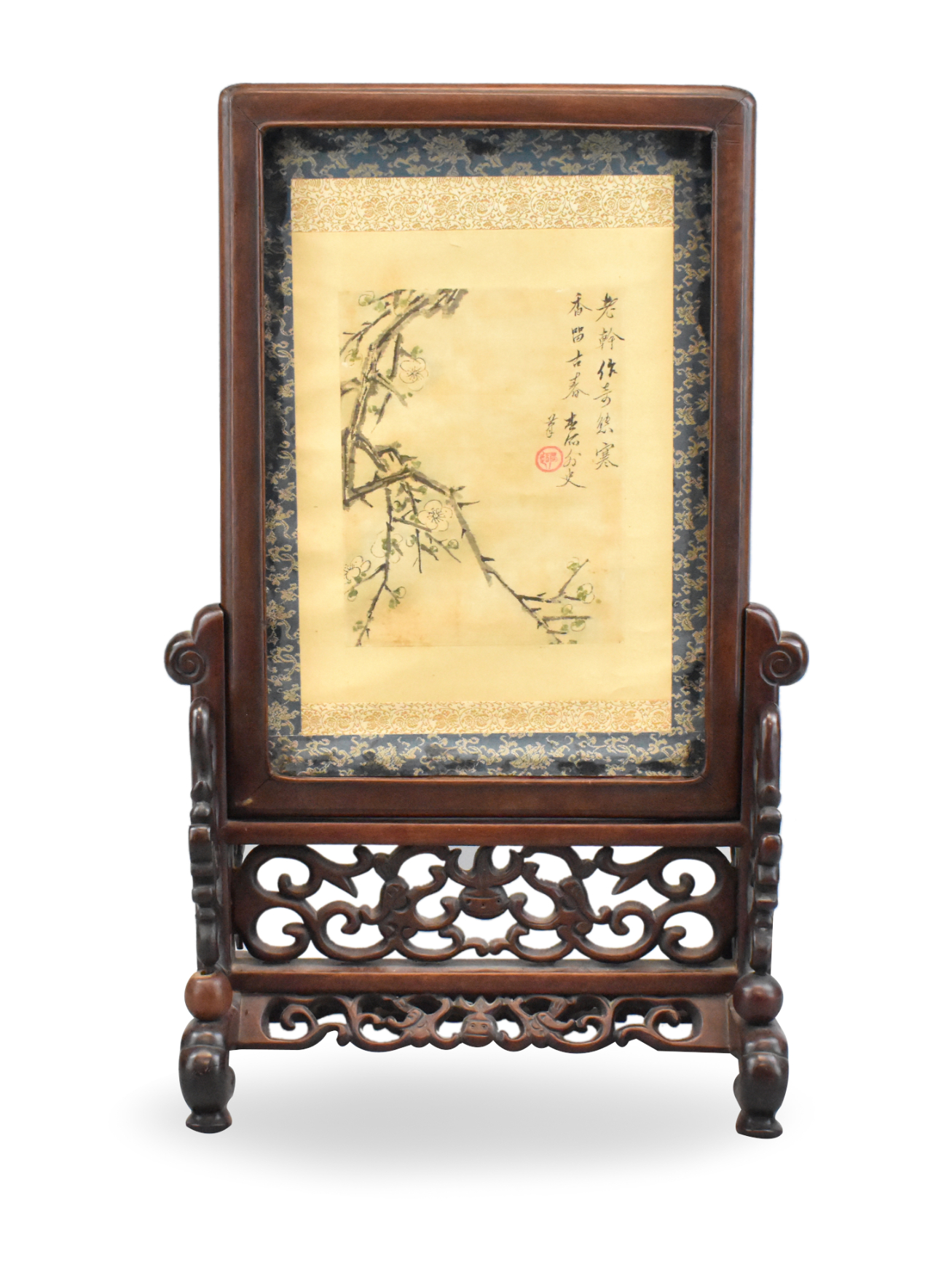 CHINESE WOOD FRAMED SILK PAINTING 33a3b9