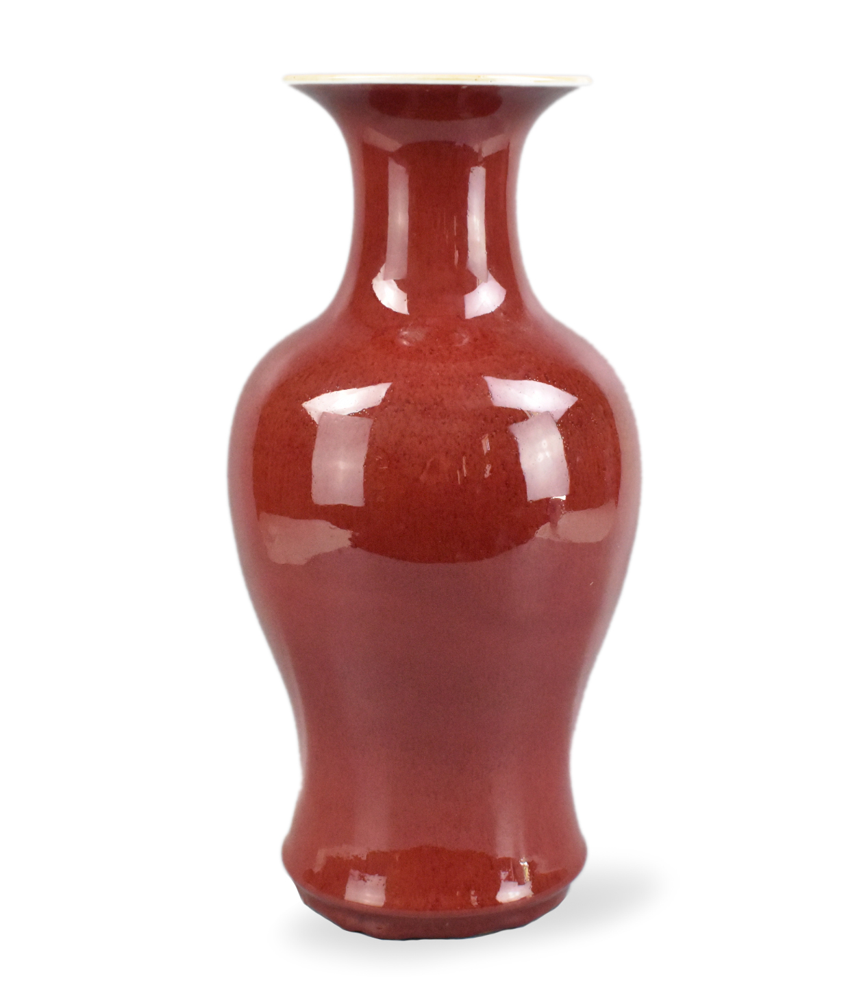 CHINESE RED OXBLOOD GLAZED VASE 19TH 33a569