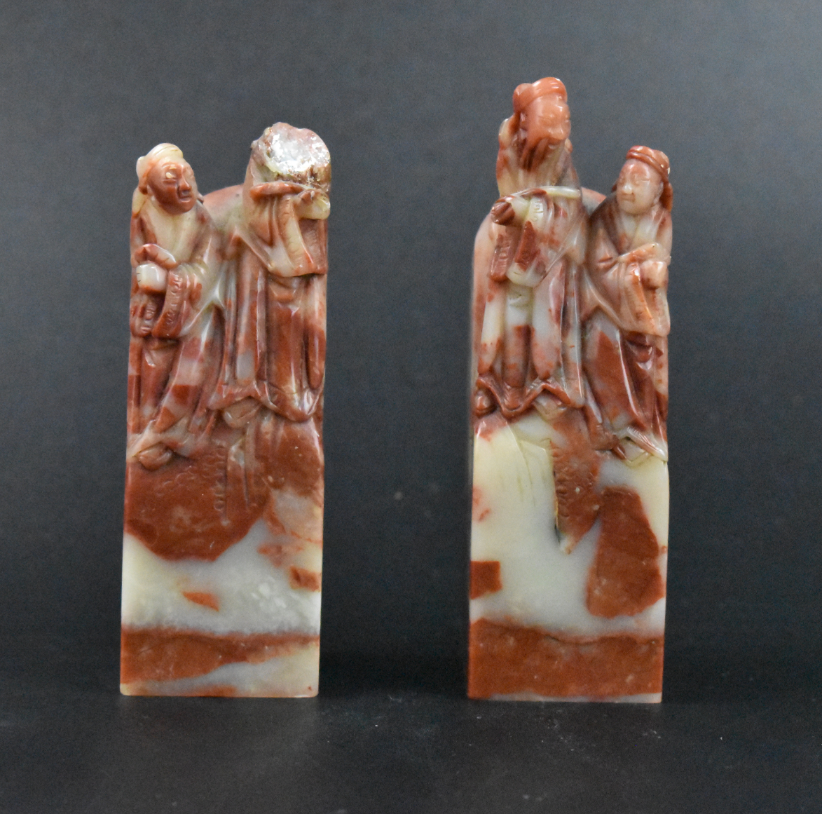 PAIR OF CHINESE SOAPSTONE CARVED 33a5aa