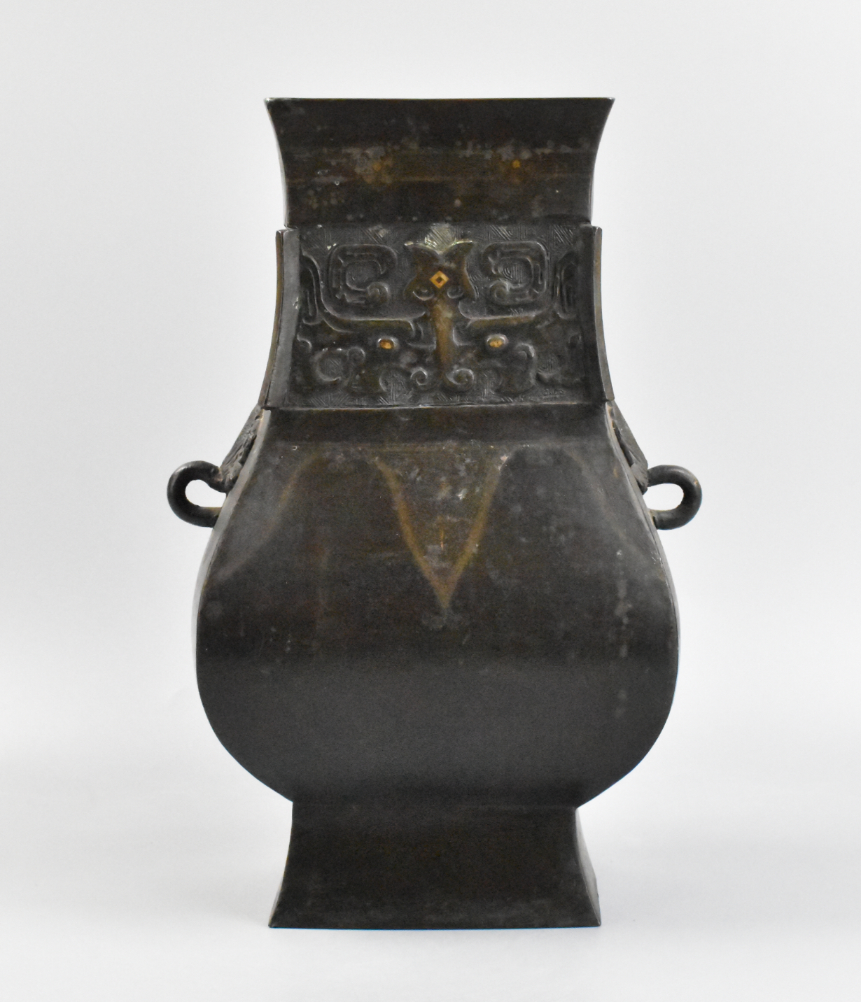 CHINESE BRONZE VASE WITH GOLD SILVER 33a5da