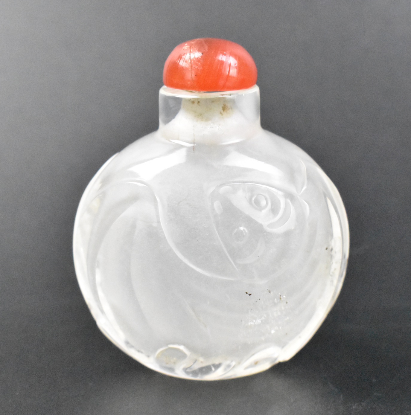 CHINESE GLASS CARVED SNUFF BOTTLE 33a6a7