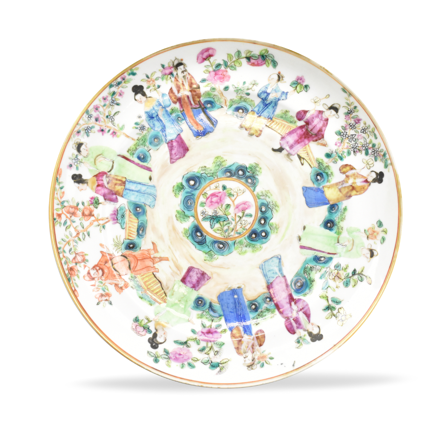 CHINESE CANTON GLAZED PLATE W  33a6b0