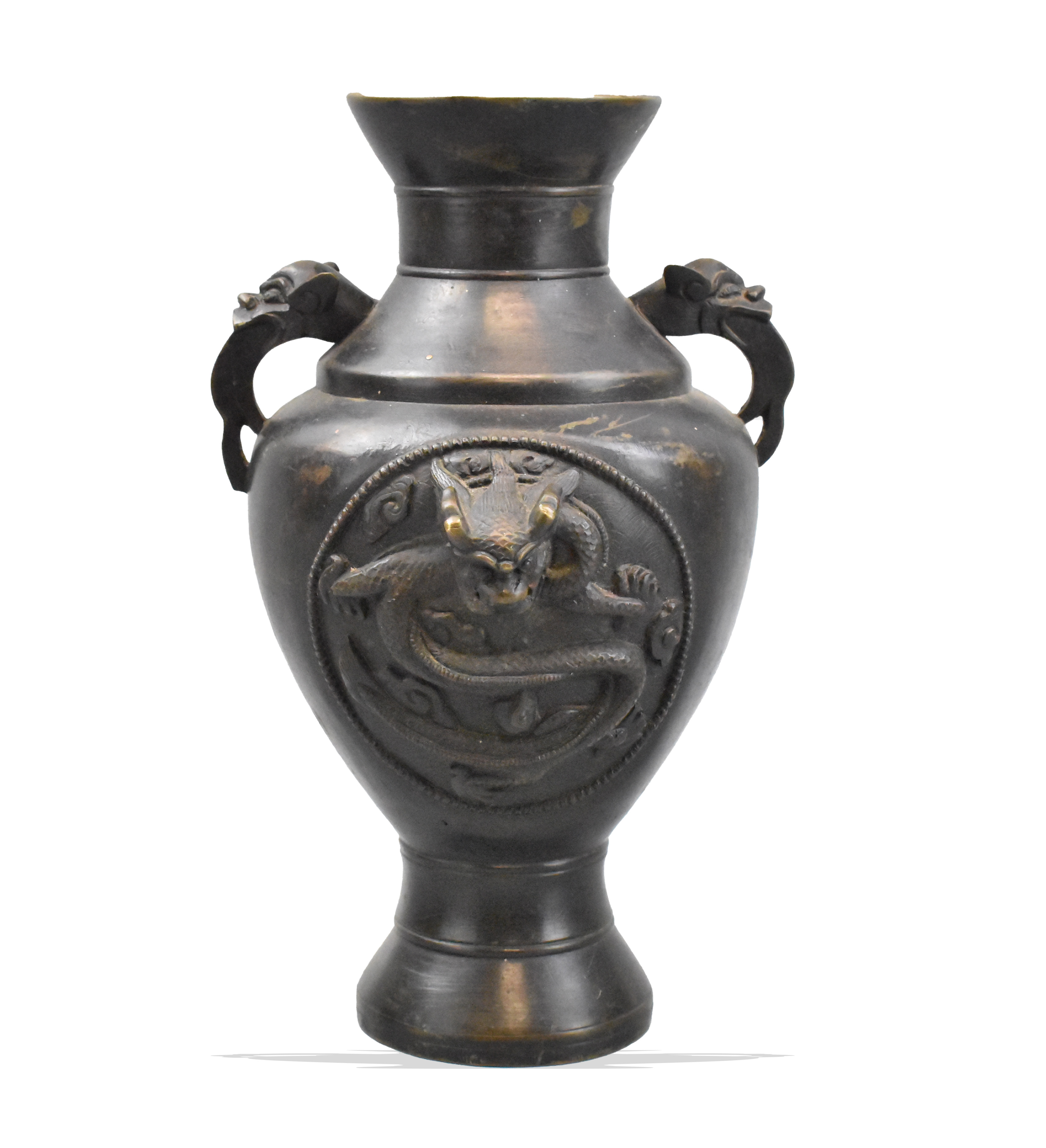 CHINESE BRONZE CAST DRAGON VASE  33a7ad