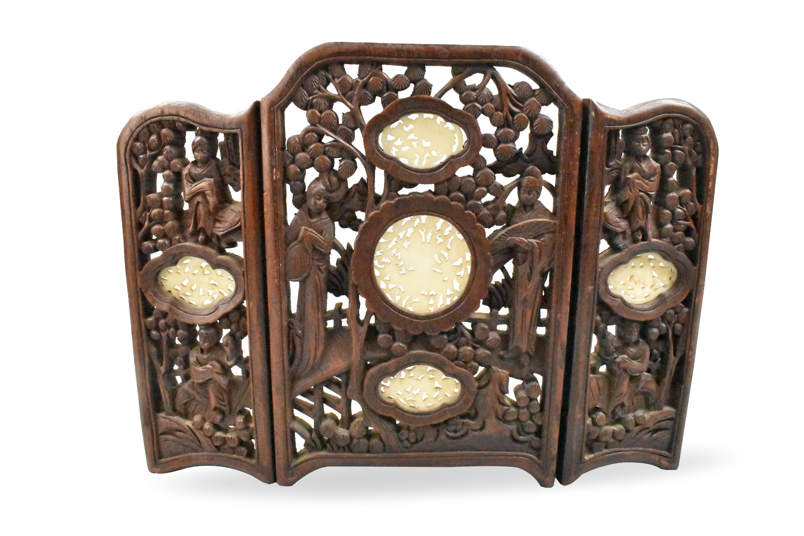 CHINESE WOOD CARVED TABLE SCREEN 33a96f