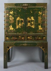 GEORGE III STYLE PARCEL-GILT CHINOISERIE