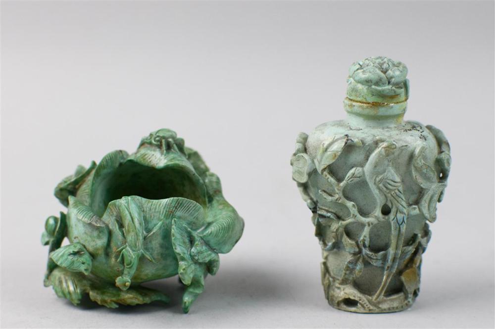 TWO CHINESE TURQUOISE CARVINGS  33ab74