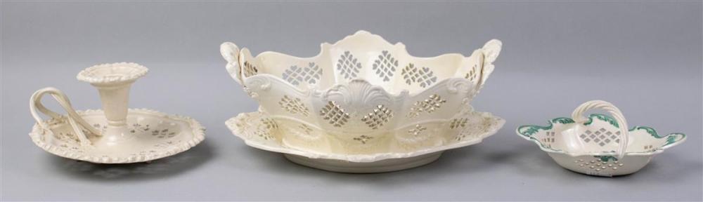 GROUP OF LEEDS CREAMWARE RETICULATED 33b31d