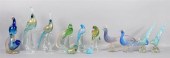 COLLECTION OF BLUE AND GREEN MURANO