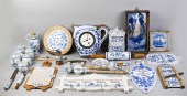 COLLECTION OF 28 BLUE AND WHITE KITCHEN