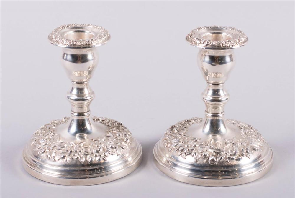 PAIR OF S KIRK SON SILVER WEIGHTED 33b984