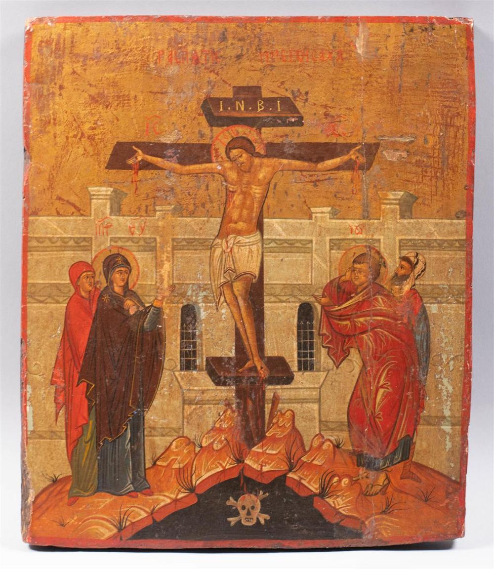 RUSSIAN ICON CRUCIFIXION OIL AND 33b9d9