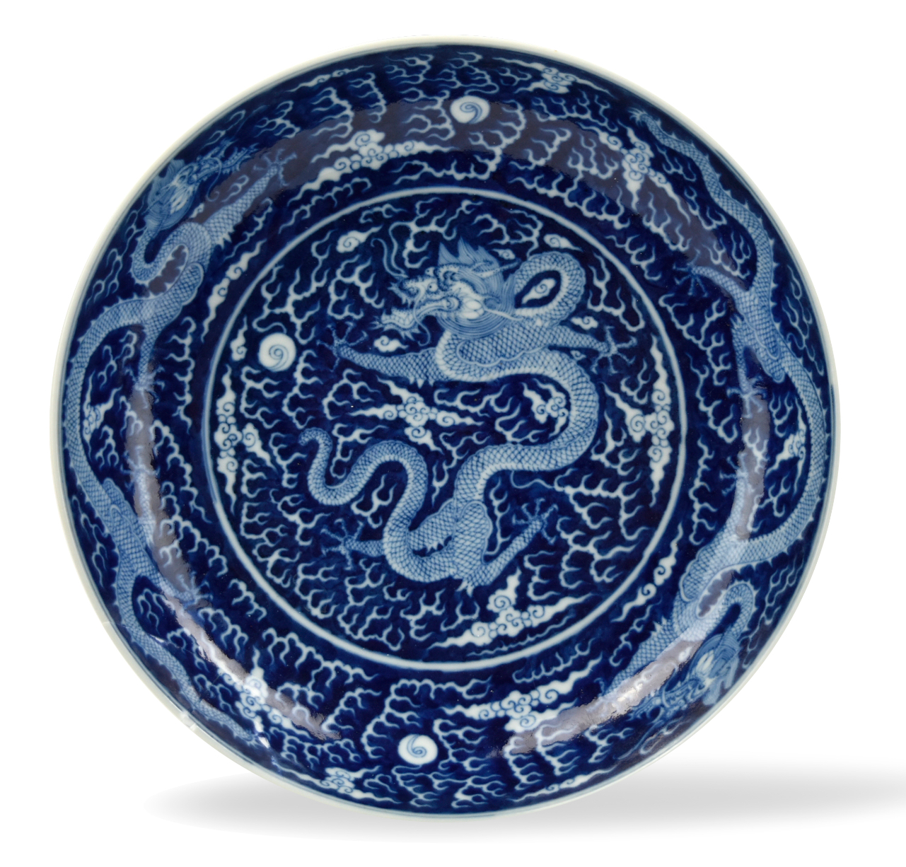 CHINESE IMPERIAL BLUE WHITE DRAGON 339670