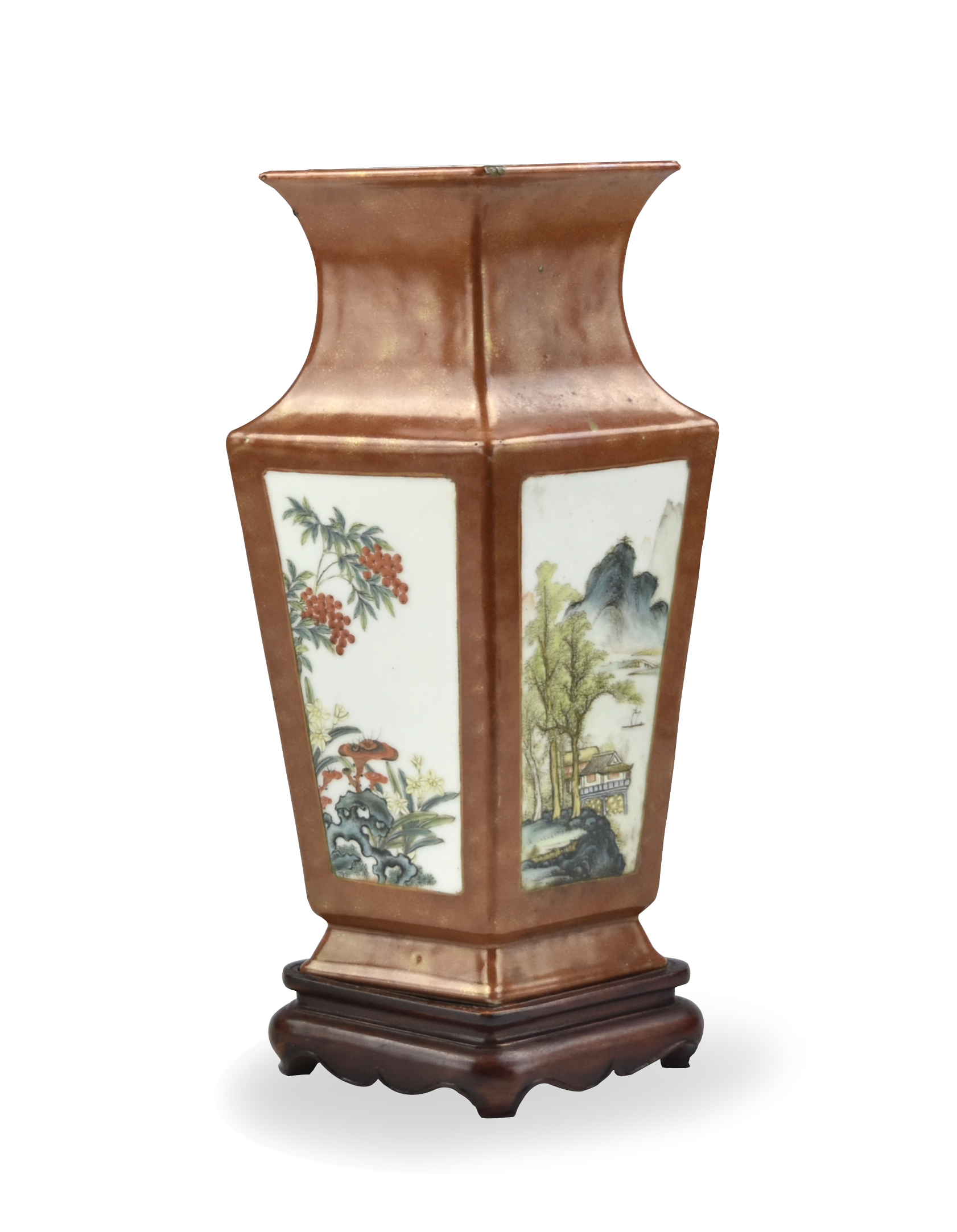 CHINESE GILT BROWN GLAZED FAMILLE 33969f