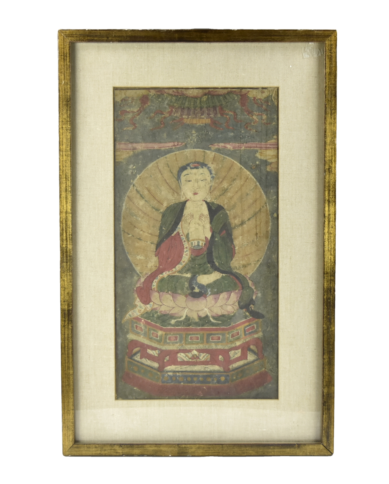 CHINESE FRAMED SILK PAINTING OF 3396e0