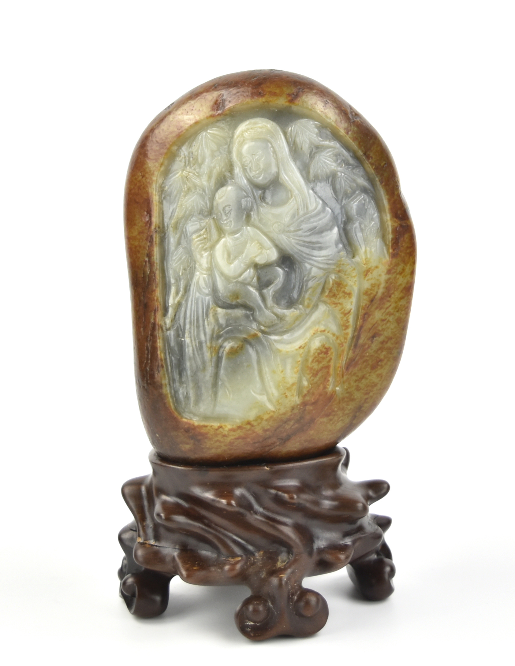 CHINESE CARVED JADE OF GUANYIN 3397dd