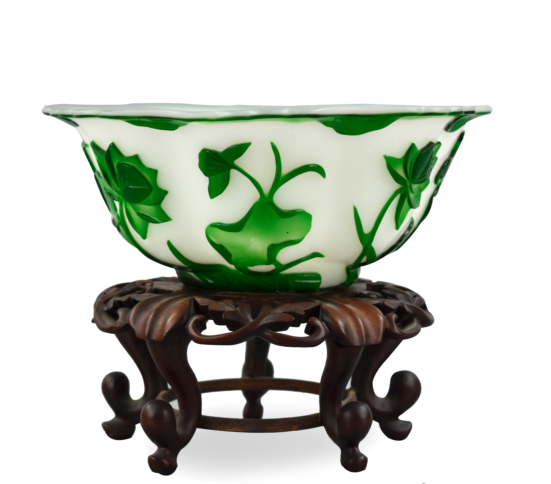 CHINESE PEKING GLASS BOWL AND STAND  339873