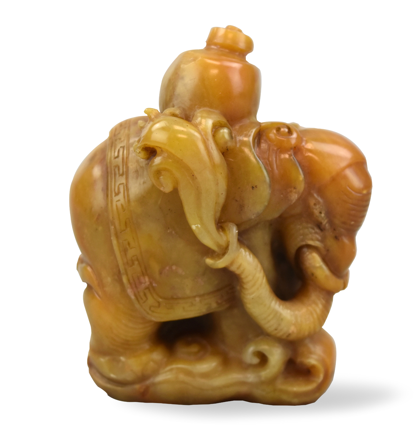 CHINESE SOAPSTONE ELEPHANT SEAL  3399a9