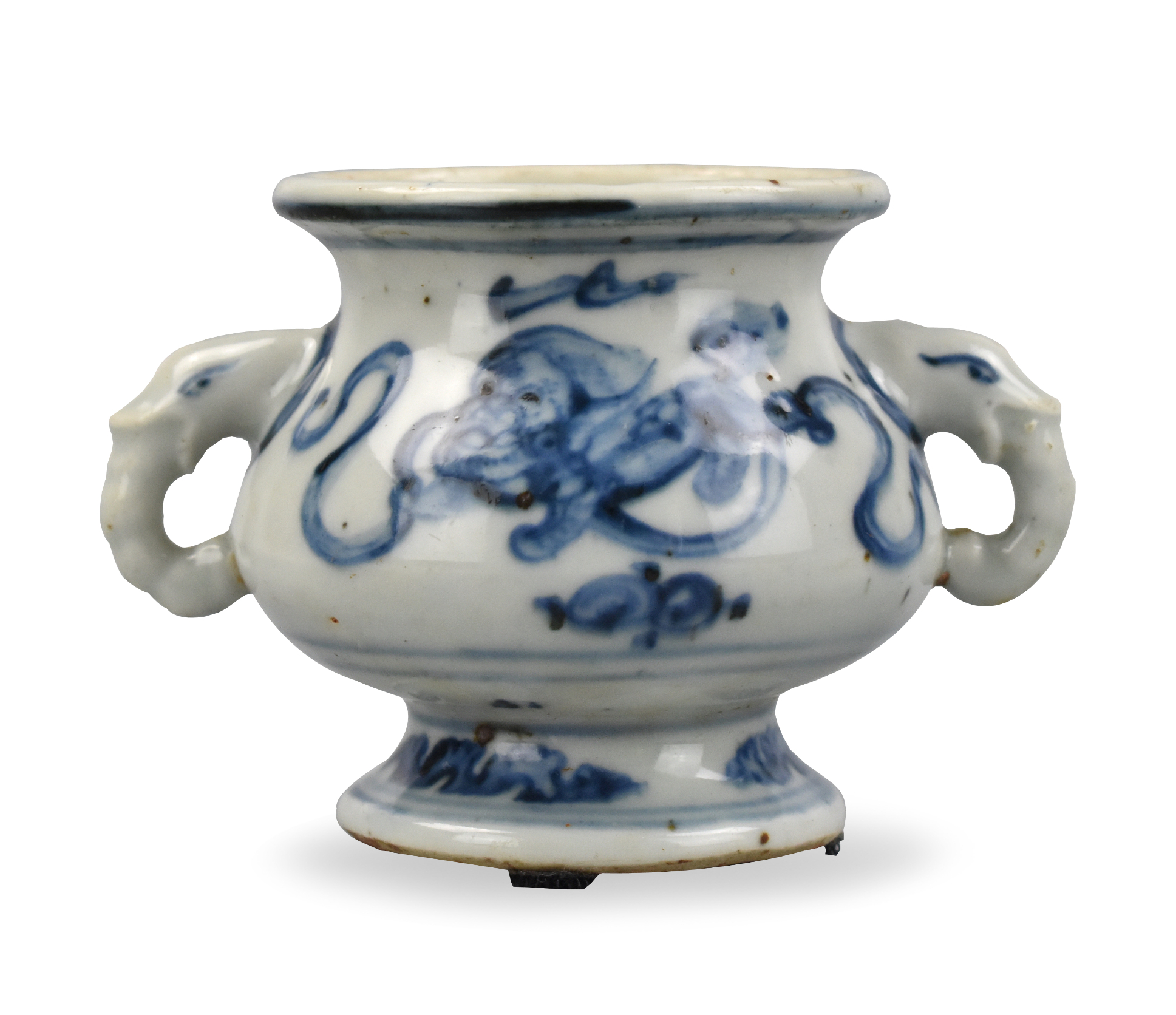 CHINESE BLUE WHITE CENSER W  339a04