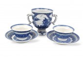 GROUP OF 3 CHINESE B & W CUPS & SAUCER,18TH