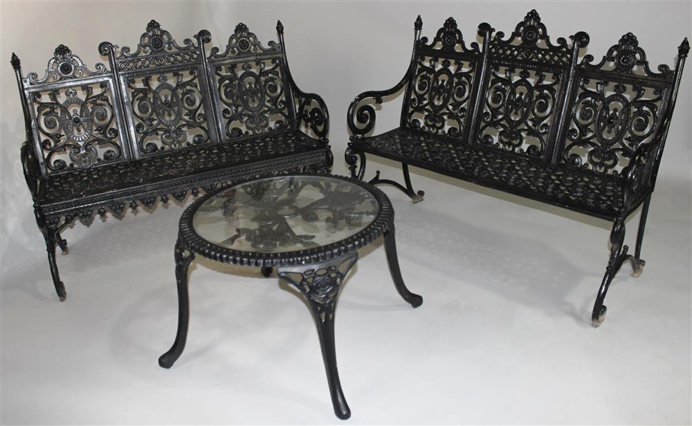 PAIR OF CAST IRON BENCHES THE 339a6d