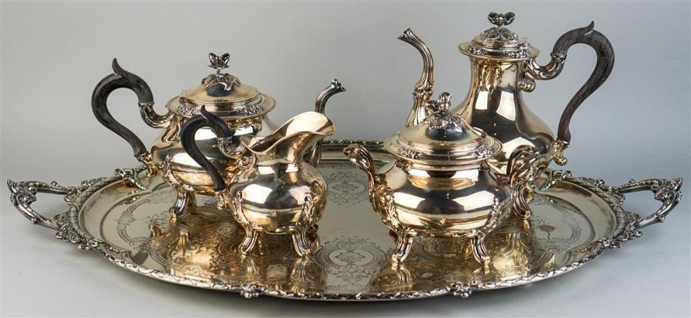 FOUR-PIECE FRENCH SILVER TEA AND